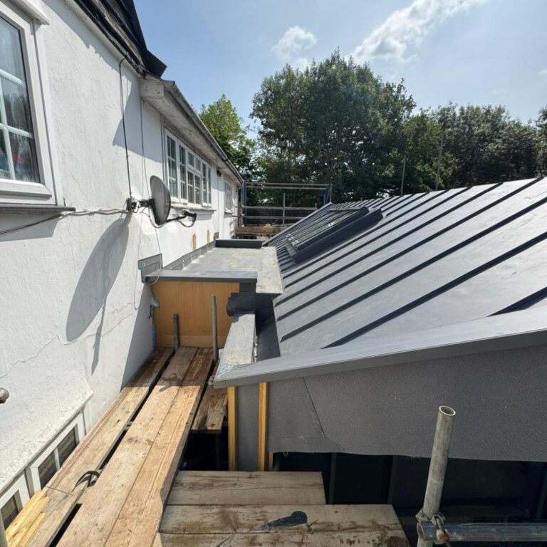 Using single ply with standing seam effect.